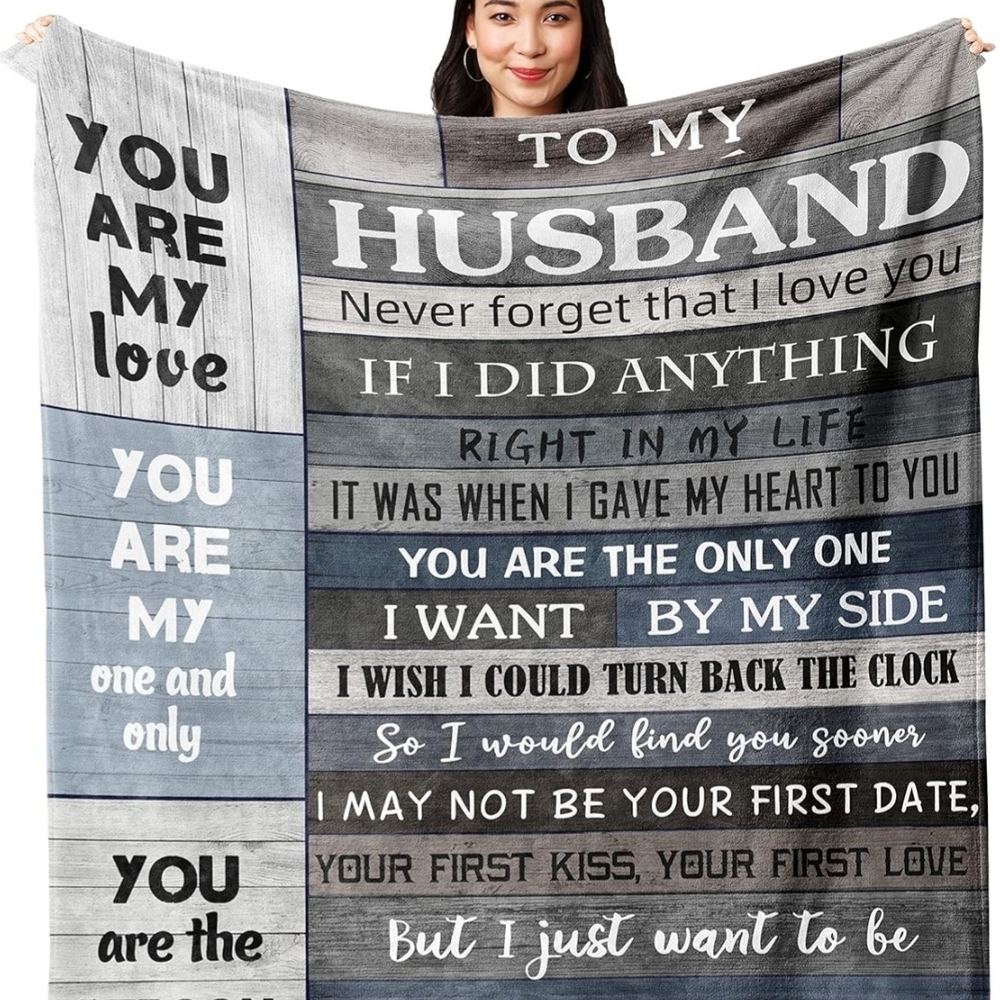 To My Husband Sentimental Blanket Birthday Valentine's Father's Day Gift NWT